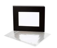 Golden State Art, Acid-Free Cardboard Frames,Pack of 10 Black 8x10 Slip in Mats for 5x7 Photo Pre-Adhesive with Backing Board,Paper Frames for Picture Holder,Includes 10 Clear Bags
