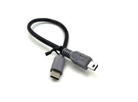 Duttek Type C (USB C) Male to Mini USB 5-Pin Male On-The-go Data Convertor Adapter OTG Cable for MacBook, iMac Pro, Chromebook Pixel(Grey & Black) (10 inch/25 cm)