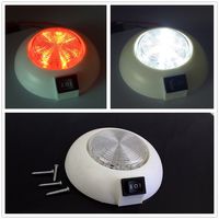 LED 12V Dual White Red RV Caravan Trailer Boat Interior Ceiling Dome Light US