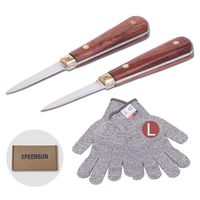 Oyster Shucking Knife,Oyster Knife,SPEENSUN shucking knife Not Easy To Break And Bend,More Secure With Oyster Shucking Knife Glove (2 Knife And 1Glove L), best oyster shucking set
