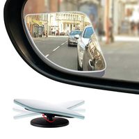 Dependable Direct HD Frameless Blind Spot Mirror - Fan Shaped 2.5" Convex Glass Mirror - Two-Way Design (Fixed and 360° Adjustable Angle Use) - Rear View - Pack of 2