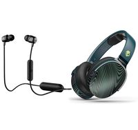 Skullcandy HESH 3 Noise Canceling Over-Ear Wireless Bluetooth Headphone Bundle with Skullcandy Jib Bluetooth Wireless in Ear Earbuds - Psycho Tropical, Black