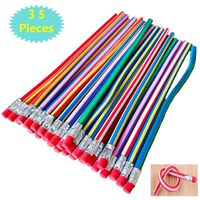 35PCS Bendable Pencils with Erasers,7 inch Soft Fun Pencil,Flexible Pencils for Kids,Students as Great Party Favor,Gift Supply