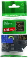 LM Tapes - Premium 1/2" Gold Print on Black Label Compatible with P-Touch TZe-334 Tape TZ-334 and Comes with a Great Tape Color/Size Guide for Easy reordering.