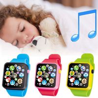 Halffle Kids Smart Watches Music Touch Screen Button Battery Watch Toys Waterproof Touch Music Watch for Girls Boys (Blue)