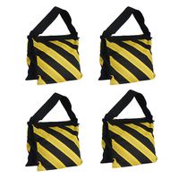 Efavormart 4 Pack Heavy Duty Double Zipper Nylon Sand Weight Saddle Bag for Light Backdrop Stands Tripods - Yellow/Black
