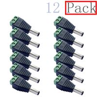 HONSHEN 12 Pack Male DC Power Cable Jack Adapter Connector Plug Led Strip CCTV Camera