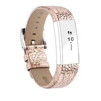 POY Replacement Bands Compatible for Fitbit Alta and Fitbit Alta HR, Genuine Leather Wristbands, Rose Gold