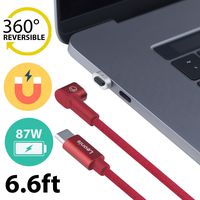USB-C Magnetic Charger Charging Cable Replacement for USB-C to MagSafe Adapter Compatible with MacBook Pro and New MacBook Air New іРad Pro and Other USB-Type-C Laptops and Smartphones ... (Red)