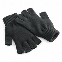 Beechfield Unisex Plain Basic Fingerless Winter Gloves (S/M) (Charcoal)