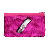 Cute Kids Pencil Case Glitter Reversible Sequin Pen Pencil Pouch for Girls Cosmetic Makeup Organizer Bag Purse for Women(Rose Red)