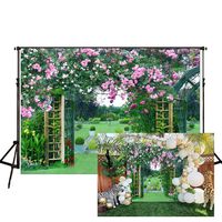 Garden Backdrops Spring Rose Photography Background 7X5ft Wedding Flower Floral Green Grass Vinyl Digital Printed Photo Studio Props YL015