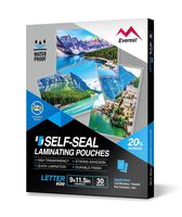 Everest Self Sealing Laminating Pouches, Waterproof Lamination Pouches, Permanent Adhesive, 9 x 11.5 Inches, 30 Sheets, 10 Mils Thick, Gloss Finish Letter Size, No Laminating Machine Needed