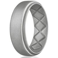 Egnaro Silicone Wedding Ring for Men, Breathable Mens' Rubber Wedding Bands, Size 8 9 10 11 12 13, for Crossfit Workout