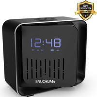 Alarm Clock Bluetooth Speaker, Portable Music Player & FM Radio, Rechargeable Battery & 360 Degree Rotation with Rich Bass Rich Bass, Built-in Mic.