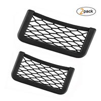 Car Storage Organizer, 2-Pack Universal Net Velcro Car String Bag Car Seat Side Storage, 7.9 x 3.2& 5.9 x 3.2'' Net Bag Mesh Pocket Organizer Stick-on for Purse Bag Phone (2019)