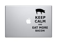 Keep Calm and Eat More Bacon Pig Silhouette Macbook Symbol Keypad Iphone Apple Ipad Decal Skin Sticker Laptop