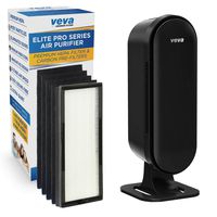 VEVA 8000 Elite Pro Series Air Purifier HEPA Filter & 4 Premium Activated Carbon Pre Filters Removes Allergens, Smoke, Dust, Pet Dander & Odor Complete Tower Air Cleaner Home & Office, 325 Sq Ft.