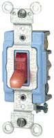 Leviton 1203-PLR 15 Amp, 120 Volt, Toggle Pilot Light, Neutral 3-Way AC Quiet Switch, Extra Heavy Duty Grade, Self Grounding, Back and Side Wired, Red