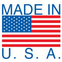 Adhesive Label Preprinted Made in USA Label with American Flag, Permanent Adhesive, 1 x 1 Inches, Red and Blue, Roll of 500 (11001F)