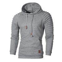 Hoodie for Man Fashion Long Sleeve Hooded Sweatshirt Unisex Plaid Stripe Solid Pullover Tops Workout Undershirts MOLO Gray