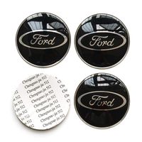 4PCS 65mm 2.56'' Auto Car Sticker Wheel Center Hub Cap Logo Aluminium fit for Ford (Black)