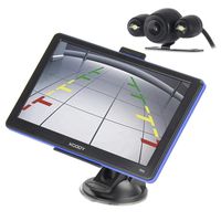 Xgody Portable GPS Navigation for Car 7 Inch Capacitive Touch Screen with Rear-view Camera SAT NAV System Support POI Search FM Transmitter Landmarks Speed Limit Red Light Warning Lifetime Maps Update