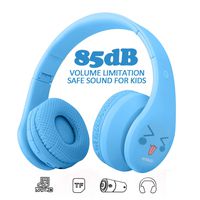 Kids Bluetooth Headphones, Wireless/Wired Foldable Adjustable Lightweight Headset with Mic, for Phones Computer for Children/Boy/Girl/Teen/Family (Pale Blue)