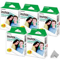 FujiFilm Instax Square Instant Film 5 Twin Pack of 100 Photo Sheets - Compatible with FujiFilm Instax Square SQ6, SQ10 and SQ20 Instant Cameras