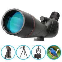 USCAMEL 20-60 x 80mm HD Waterproof Spotting Scopes with Tripod, BAK4 Prism Scope for Bird Watching Stargazing Target Shooting Archery, with Phone Adapter, Carrying Bag Kit