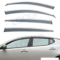 LQQDP 4pcs Smoke Tint With Chrome Trim Outside Mount Tape On/Clip On Style PVC Sun Rain Guard Vent Shade Window Visors Fit 11-15 Kia Optima