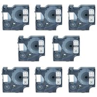 SuperInk Industrial Permanent Polyester Label Tape Compatible for Dymo 18483 (1/2"x18ft) Rhino 4200 5000 5200 6000 Label Maker (8PK Black on White)