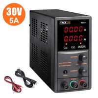 DC Power Supply Variable, Switching DC Regulated Power Supply with 4 Digital LCD Display (0-30V/0-5A), Reverse Polarity/High Temperature Protection, 110V/115CM Alligator Leads Included - MDC01