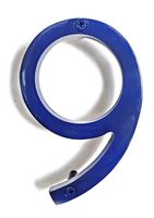 NACH hh-sdw6-blu-9 House Address Number Floating Shadow, Glossy Blue #9