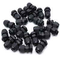 Yootop 50Pcs PG7 Black Nylon Waterproof Cable Glands Joints Adjustable Cable Connectors 0.12"-0.26"