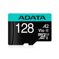 ADATA Premier Pro 128GB MicroSDXC UHS-I U3 V30 Class 10 A2 MircoSD Memory Card with Adapter AUSDX128GUI3V30SA2-RA1