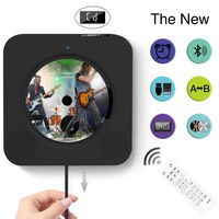 Portable Bluetooth CD Player, Wall Mountable Portable CD Player with Screen, Home Audio with Remote Control Built-in HiFi Speaker, USB Drive Player, MP3 3.5mm Headphone Jack & Aux Input/Output (black)