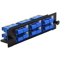 SC Fiber Adapter Panel LGX Footprint UPC, Loaded w/6 SC Duplex OS1/OS2 Singlemode Blue - Beyondtech Single Mode Series