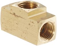 Eaton Weatherhead 652X3 Brass CA360 Inverted Flare Brass Fitting, Branch Tee, 1/8" NPT Female x 3/16" Tube OD