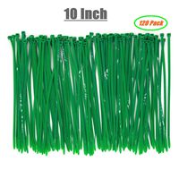 Durable Strong 10 Inch 120 Strips Dark Green Cable Zip Ties, Upgrade Heavy Duty 50 LBS Fastening Artificial Greenery Plant, Electric Cord Management Wire Zip Ties, Garden Plant Ties UV Resistant Outdo
