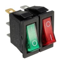 GGGarden 12V SPST 3 Pin Large Rectangle Rocker Switch LED Lighted - Red