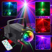 CHINLY Party Laser Lights 2 Lens+1 RGB Ball DJ Disco Stage Light Sound Activated Led Projector for Christmas Halloween Decorations Gift Birthday Wedding Karaoke Bar (Disco Ball Version)