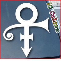 PRINCE Logo - Vinyl 3" tall (Color: WHITE) decal laptop tablet skateboard car windows stickers - exclusively by So Cool Stuff