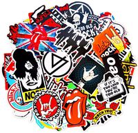 Band Stickers [100PCS] Rock and Roll Music Stickers Pack Vinyl Waterproof Stickers for Electronic Organ Guitar Piano Violin Drum kit Flute Brass Decals and Stickers for Laptop Skateboard Luggage