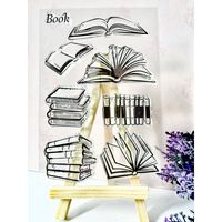 Seaskyer Book Clear Stamps Sheet Transparent Silicone Seal For DIY Scrapbooking Craft Card Photo Album Decorative DIY Christmas Valentines Thanksgiving Gifts