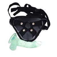 Beginner Strapon Massaging Wand Smooth Silicone Lifelike Toy (Green)