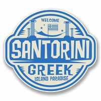 2 x 10cm/100mm Santorini Greece Sticker Decal Laptop Car Travel Luggage Label Tag #9829