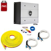 Wet Sounds HTX4 Package: 600 watt 4-Channel Amplifier & Stinger 7-Meter 4-Gauge Amplifier Wiring Kit w/RCAs