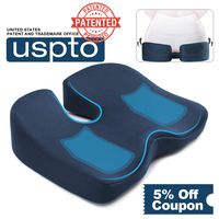 Seat Cushion for Office Chair, Mkicesky Memory Foam Coccyx Cushion Relieve Tailbone, Lower Back, Hip, Sciatica Pain, Ergonomic Seat Pad for Car, Wheelchair, Desk Chair and Sitting on Floor