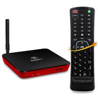 BuzzTV XPL3000 Carbon Red with Wireless Remote Bundle - Android 7.1.2 IPTV Set-Top Box with ARQ-100 Wireless Air Mouse Keyboard Remote - 4K Ultra HD - 2GB RAM 8GB Storage